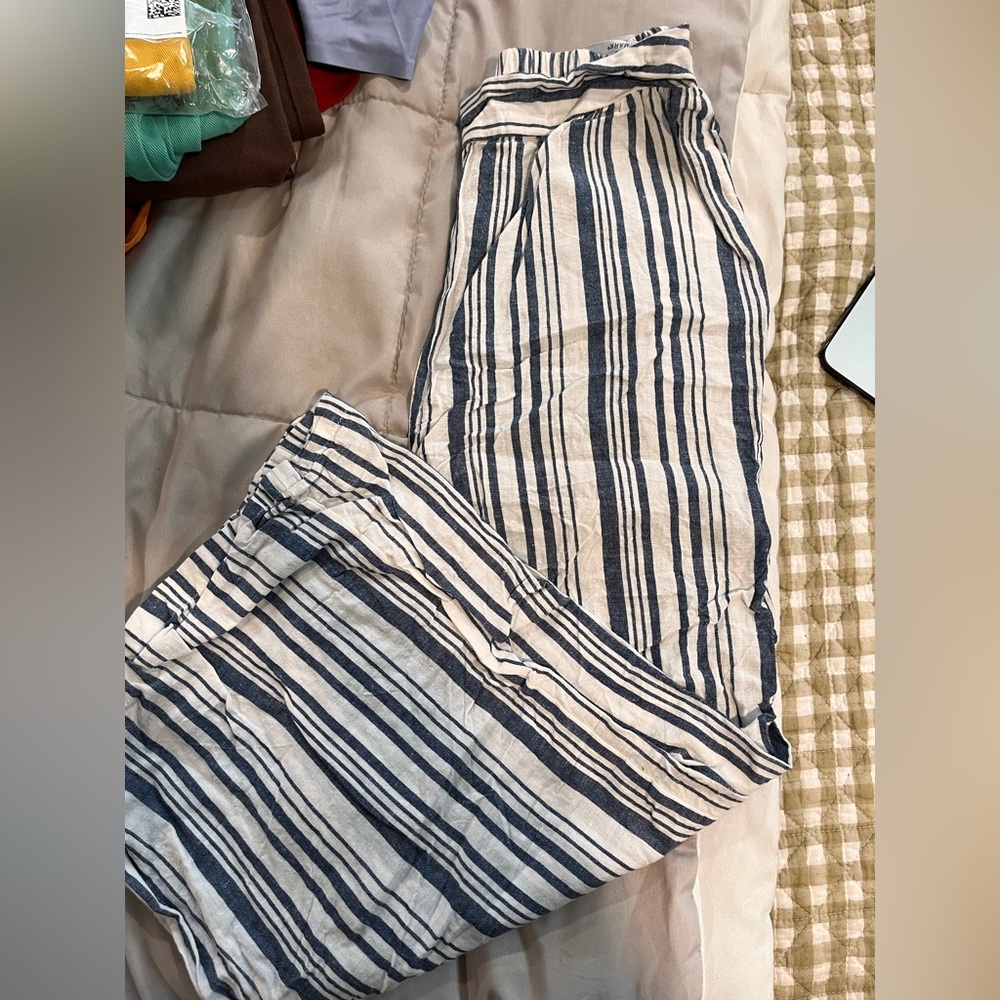 High waisted women linen pants